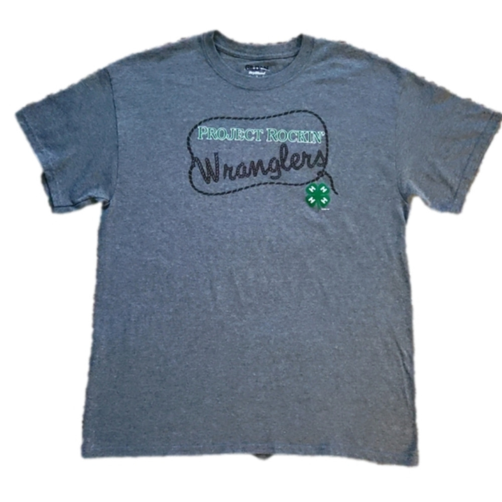 GILDAN DryBlend Gray 4H Project Rockin' Wranglers T-shirt